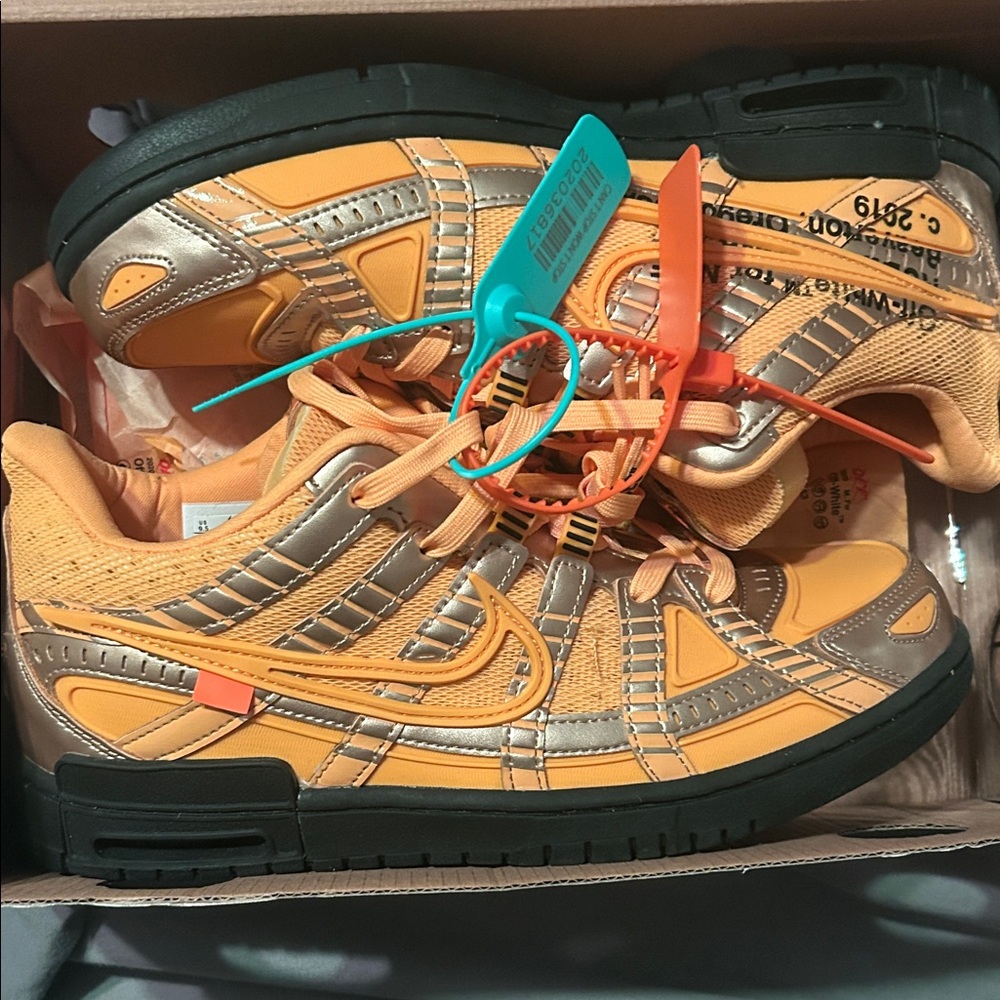 Nike Orange and Silver Sneakers